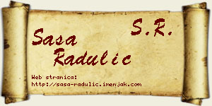 Saša Radulić vizit kartica